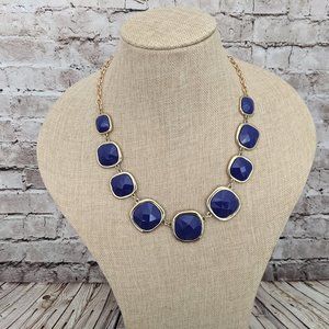 Cobalt And Gold Statement Necklace